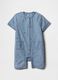 Denim Baby Romper with Colourful Embroidery_0