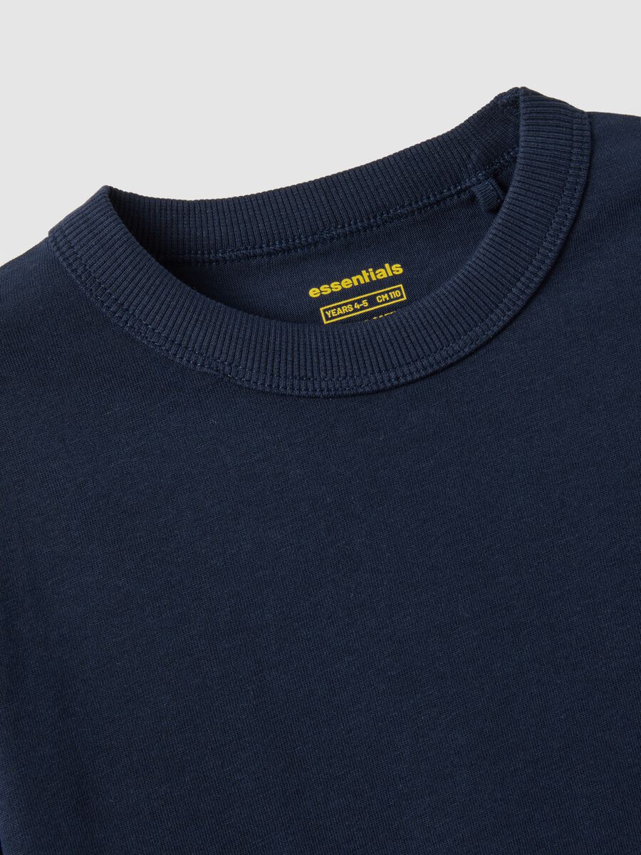 Children's blue crew neck T-shirt in pure cotton regular fit_2