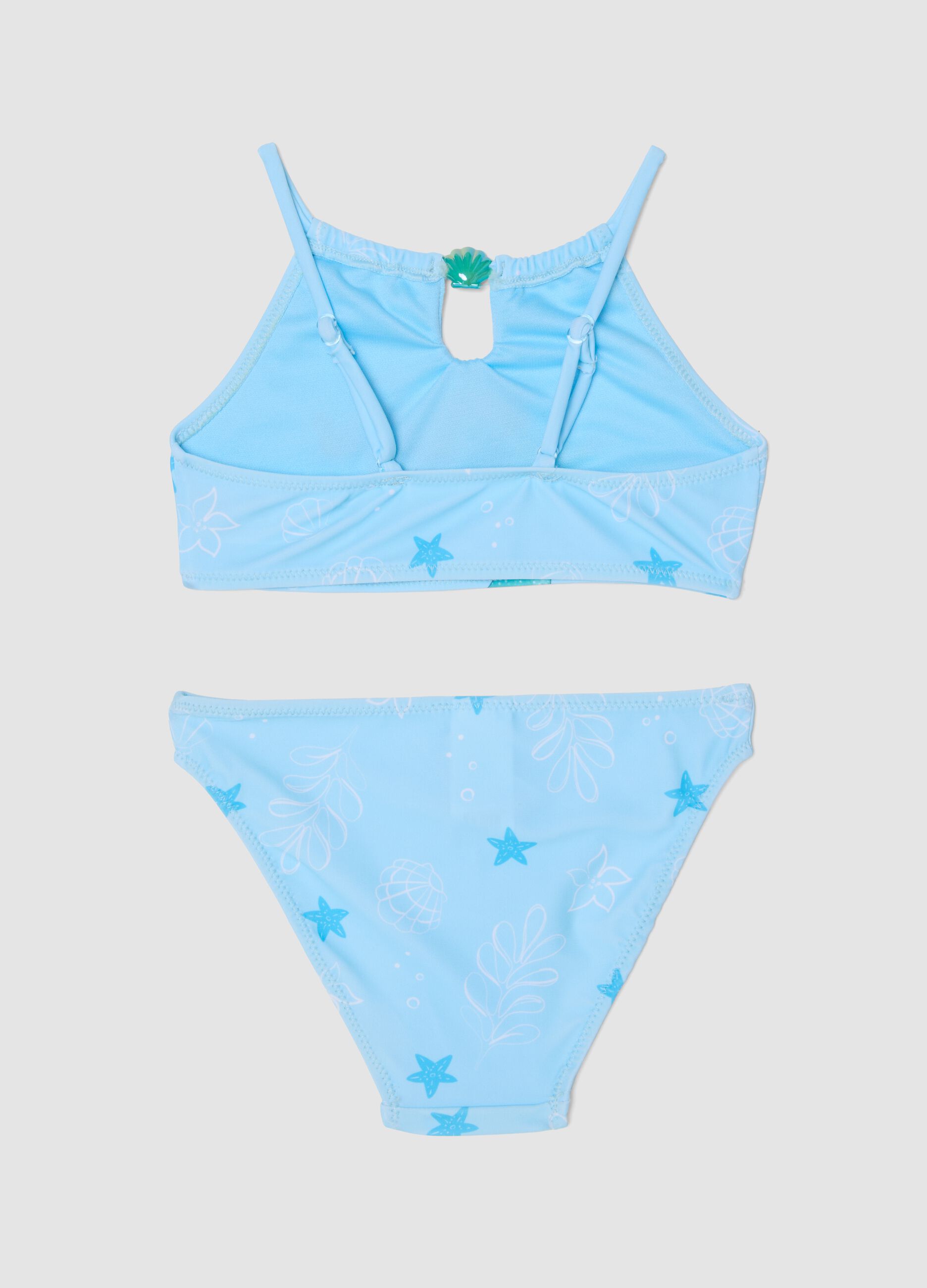 Blue stretch-fabric bikini