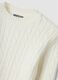 White cable-knit crew-neck jumper, regular fit_2