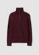 Maglia rossa Half zip in misto cotone e lana_4