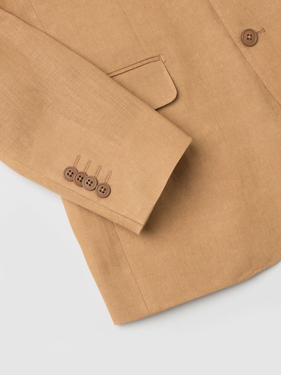 Contemporary regular-fit single-breasted blazer in linen_5