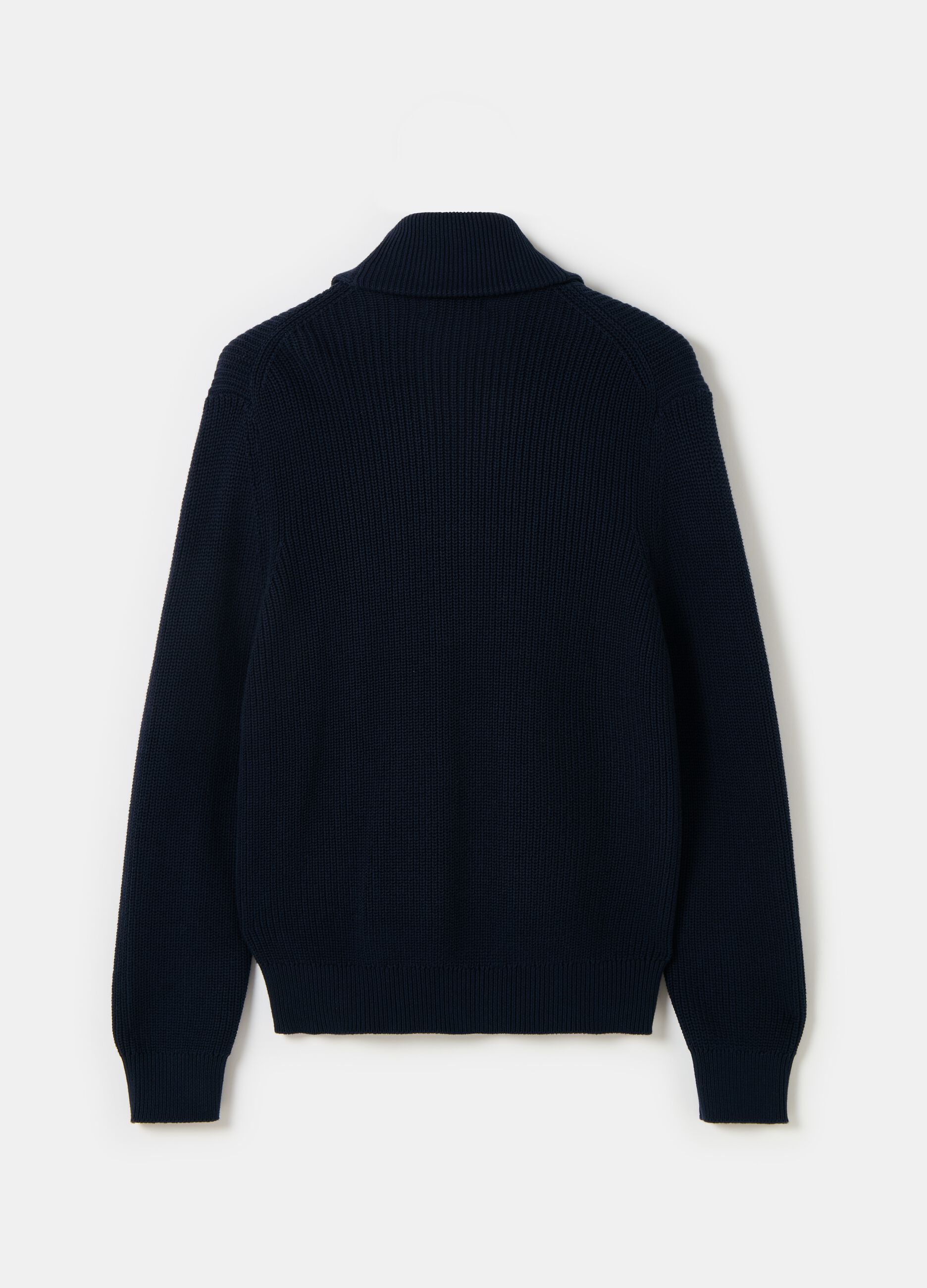 Cardigan a coste inglesi con collo a scialle