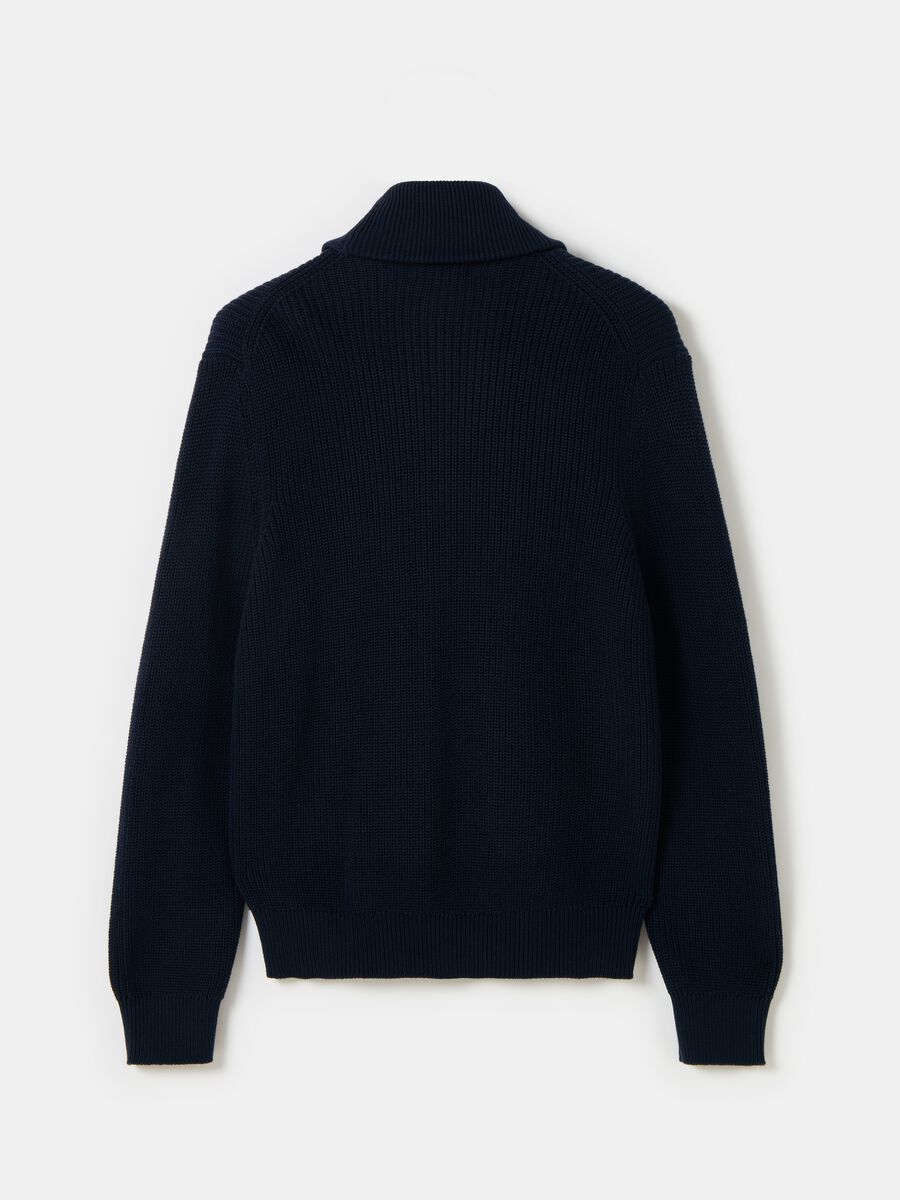 Ribbed cardigan with shawl collar_4