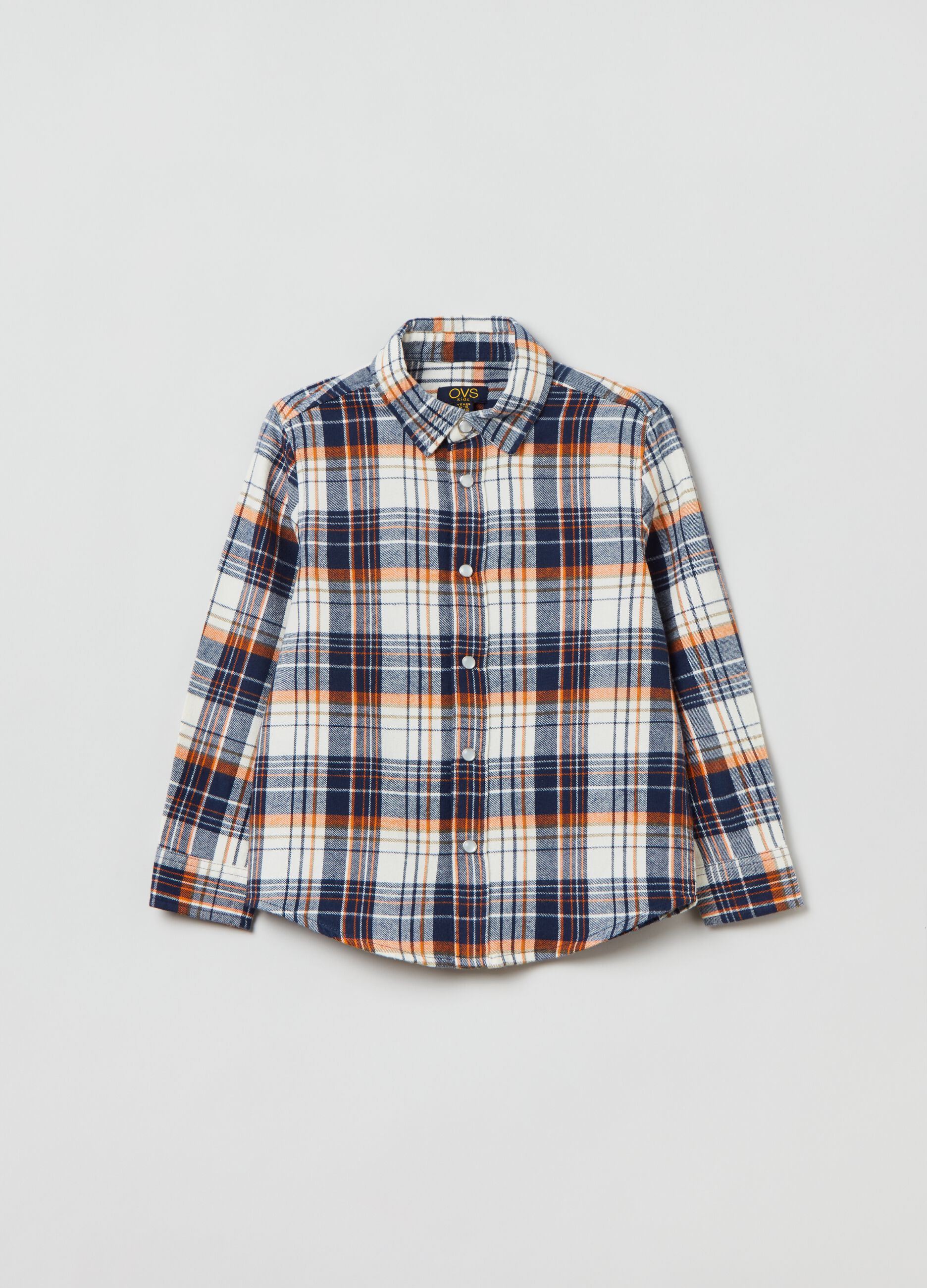 Camicia in flanella con fantasia check_0