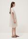 Beige pure linen dress with patch pockets, regular fit_2