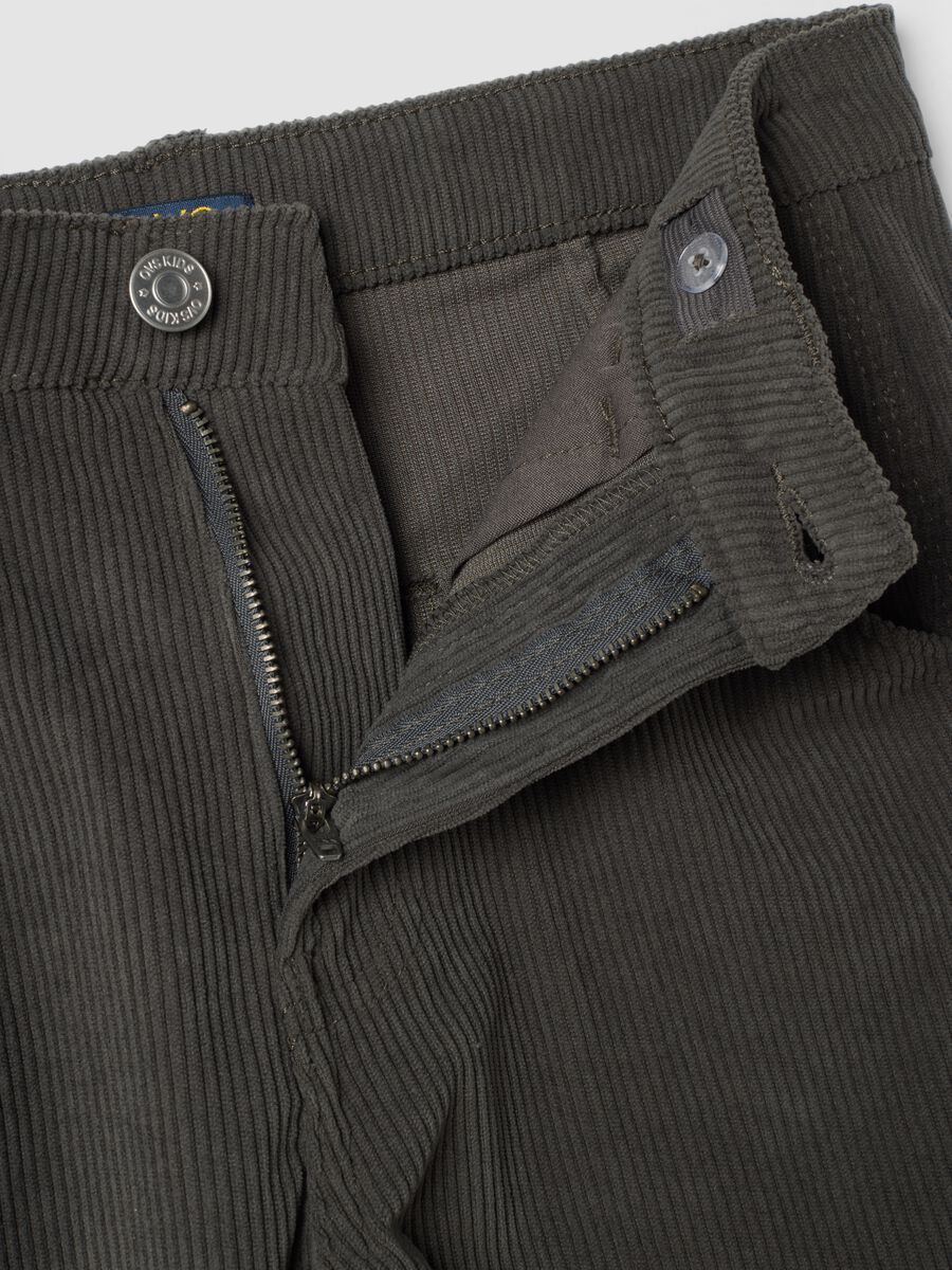 Pantaloni carpenter grigi a coste over fit_2