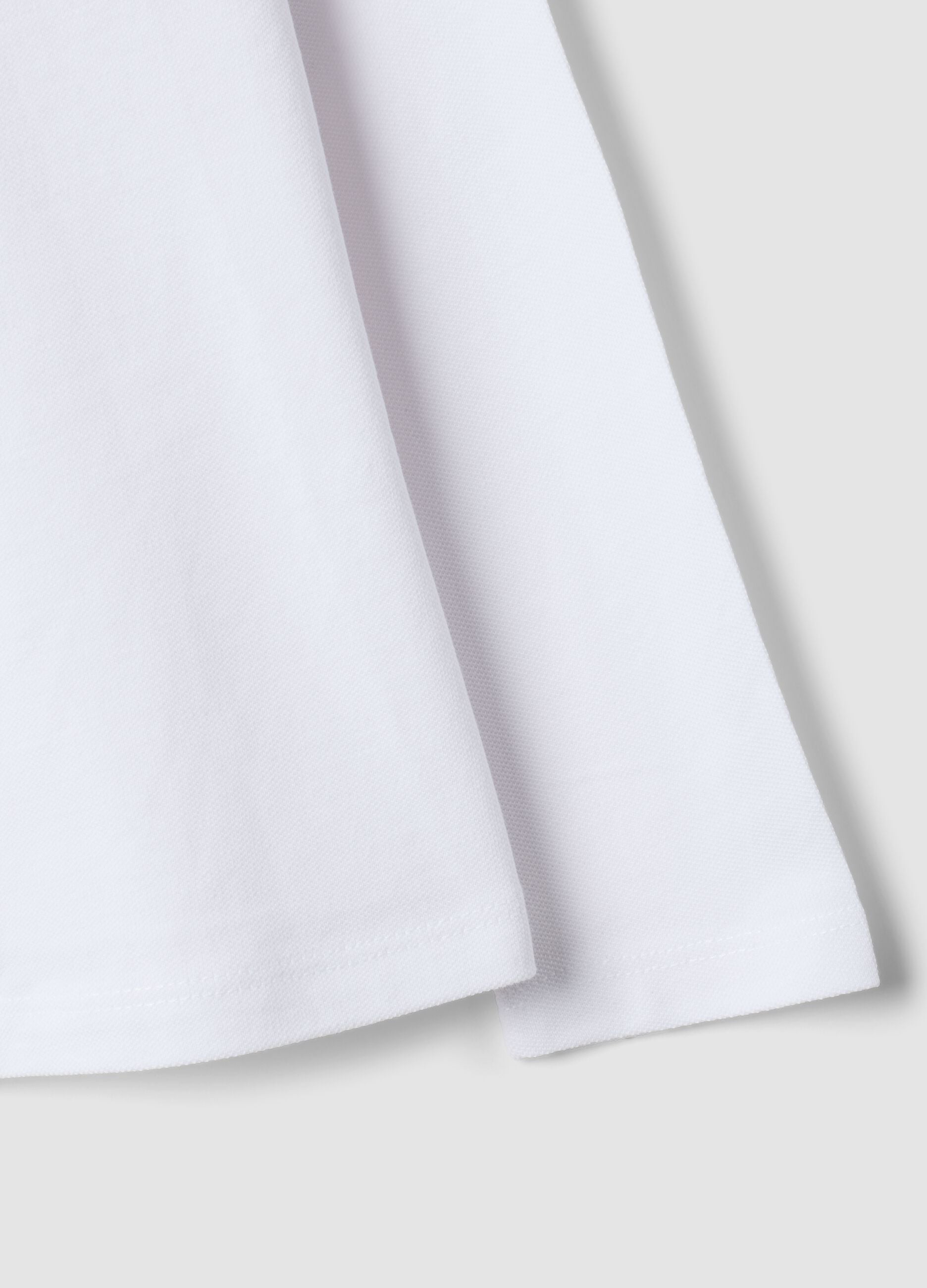 White pure organic cotton piqu&eacute; polo shirt, regular fit, for girls