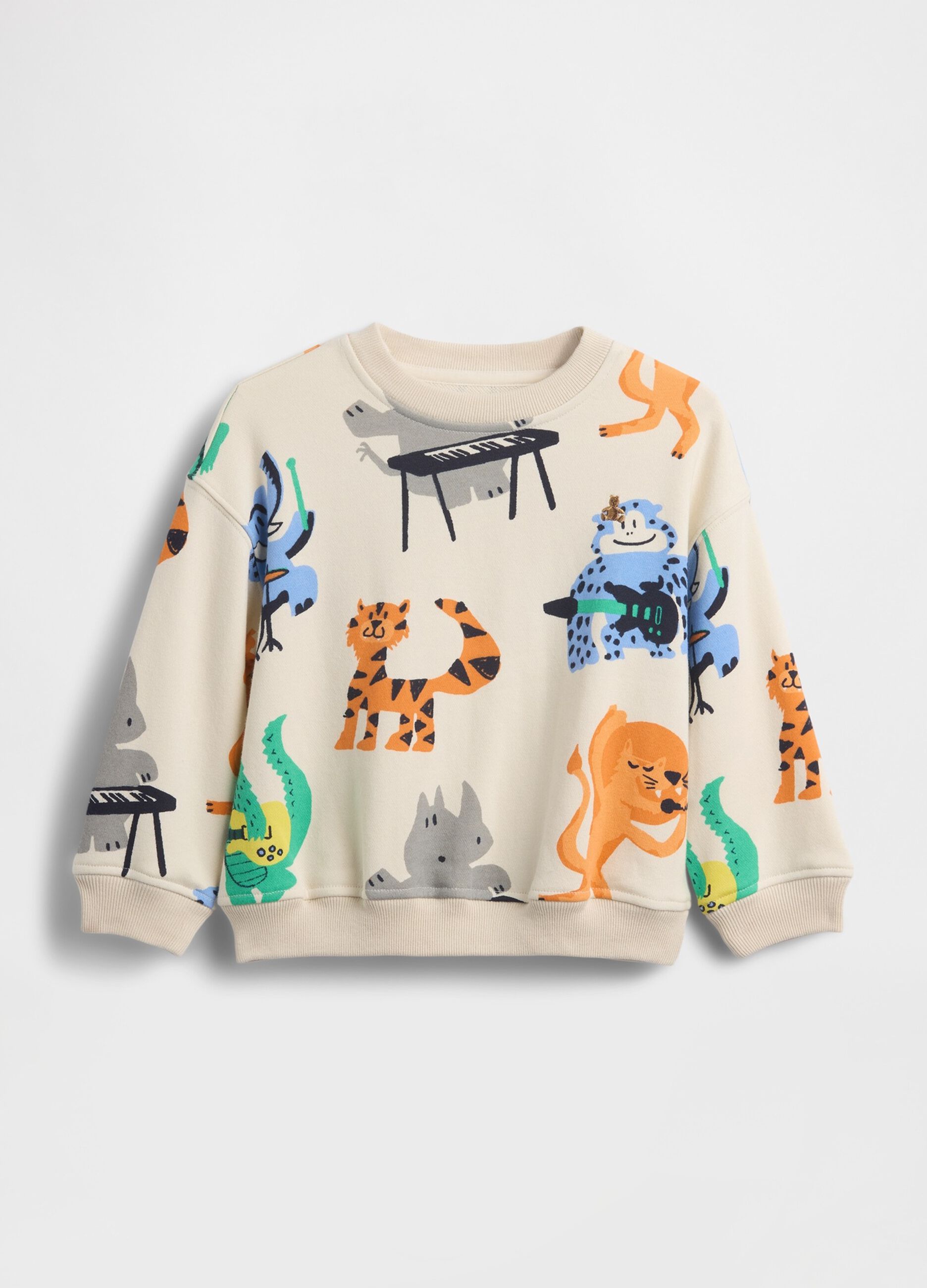 Cotton-blend sweatshirt with print