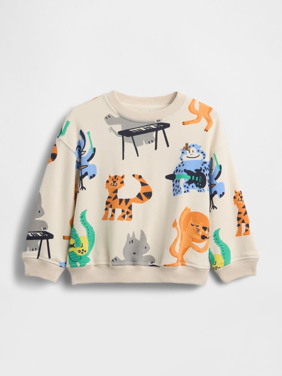 Felpa in misto cotone con stampa_0