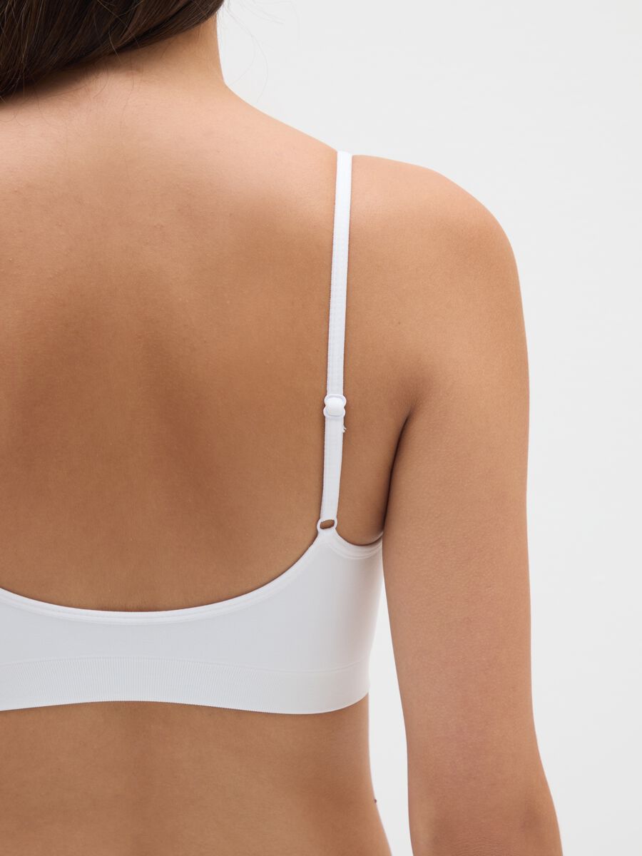 White Stretch Fabric Bra_2