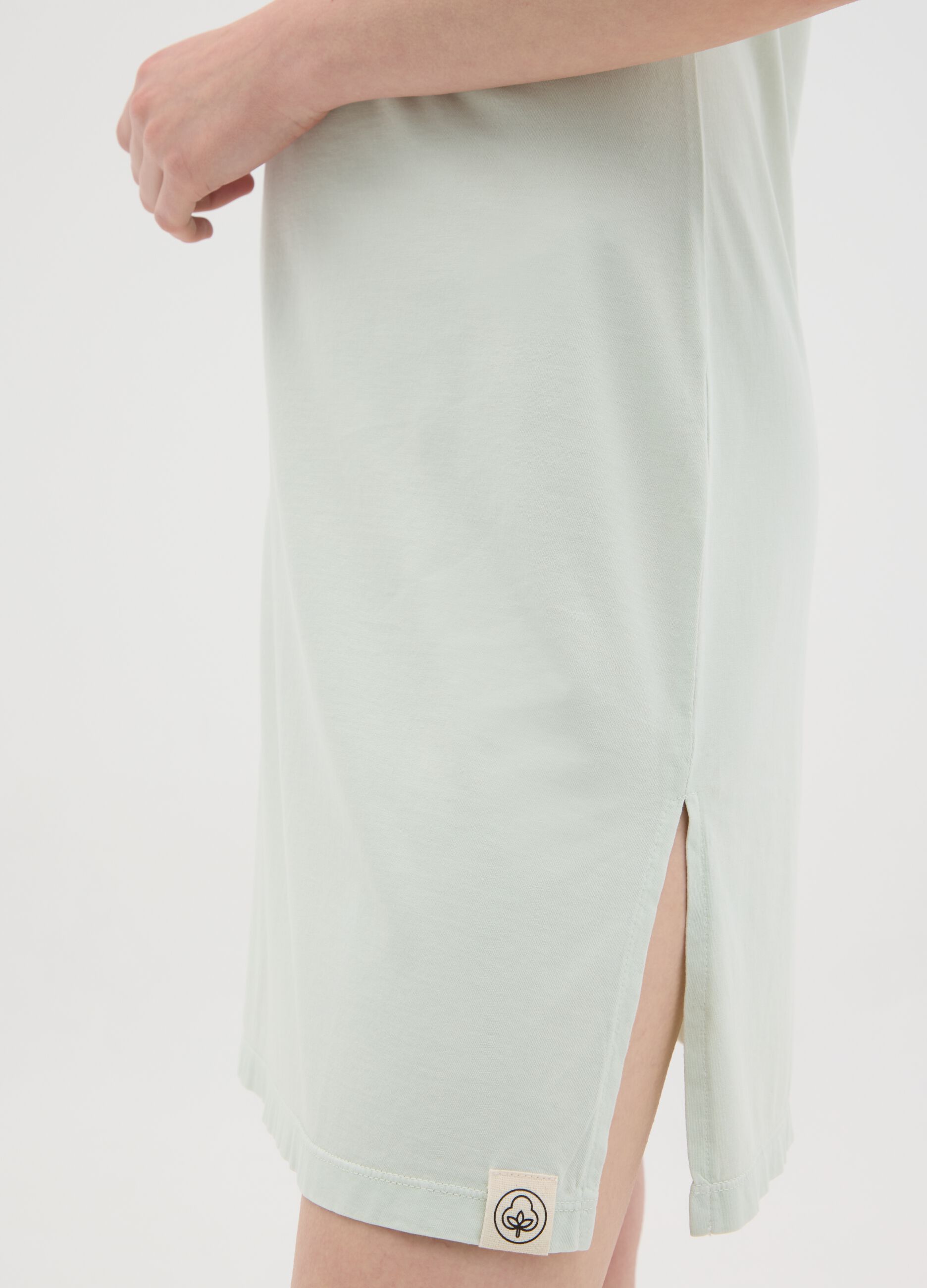 Women’s green long dress in 100% cotton
