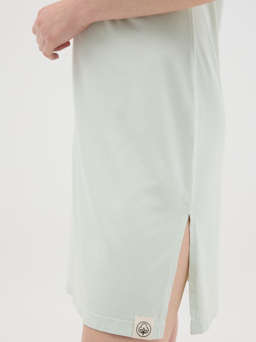 Women’s green long dress in 100% cotton_3