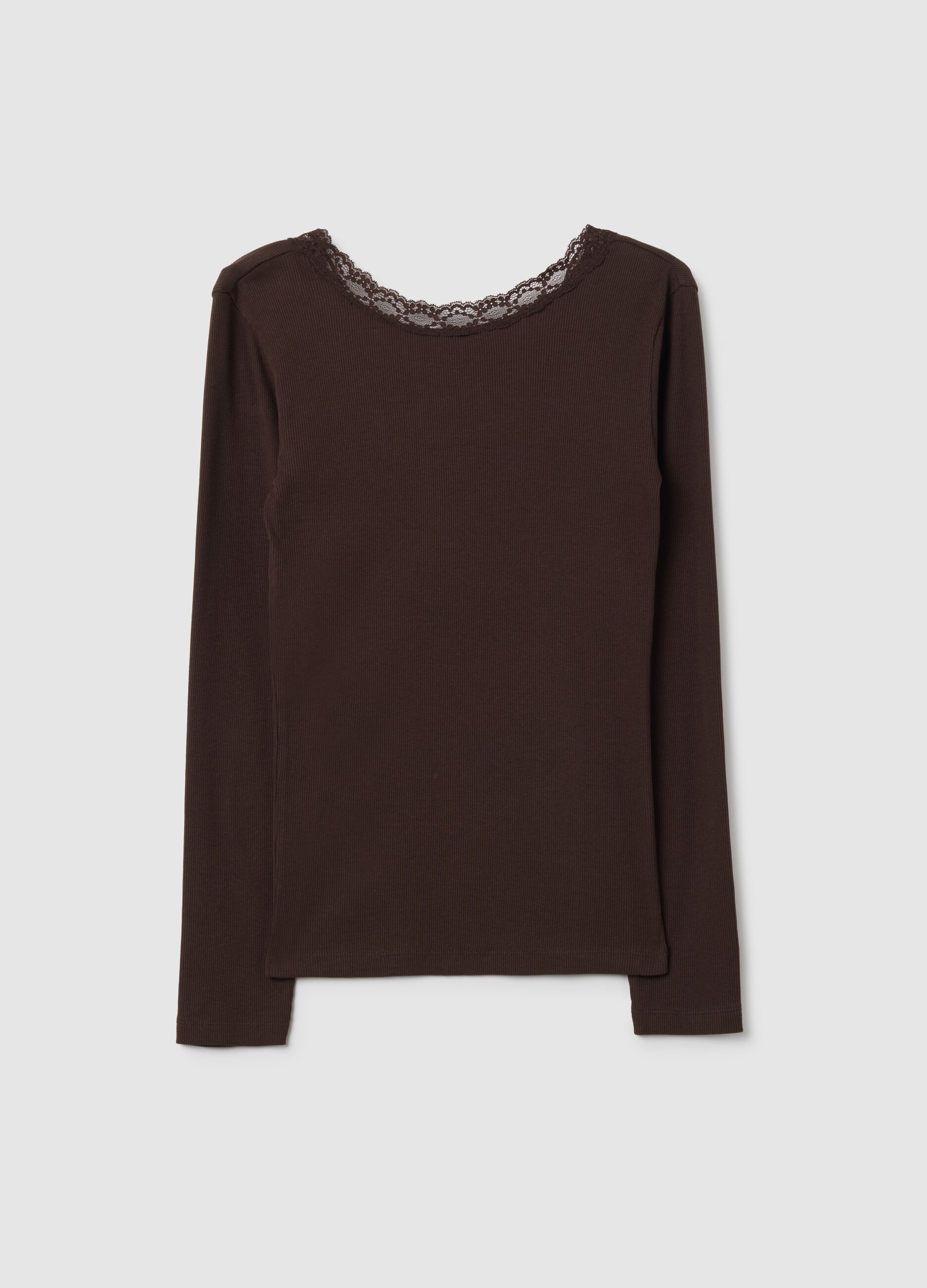 Maglia in puro cotone marrone regular fit