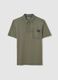 Green short-sleeved polo shirt in cotton piquet_4