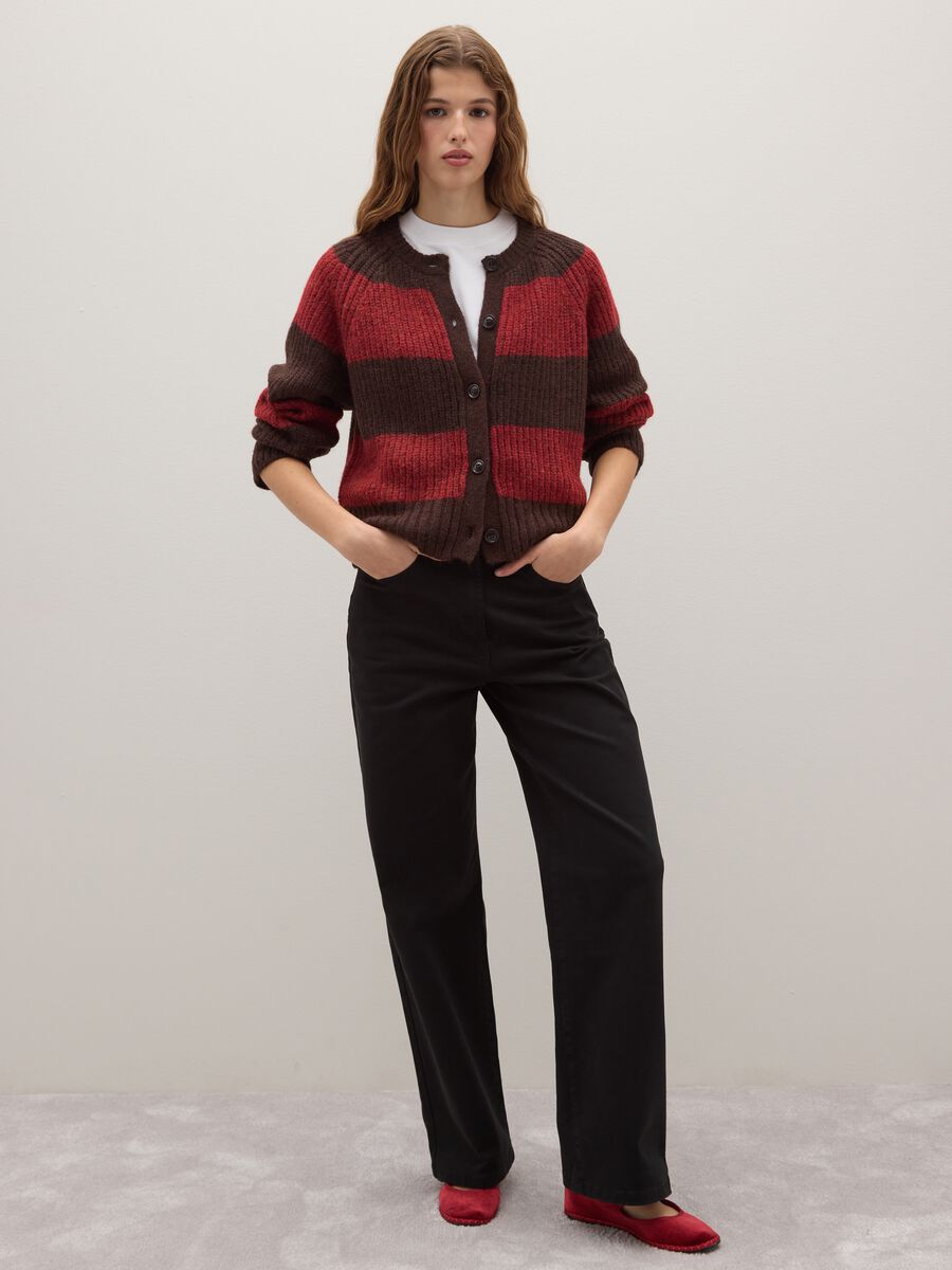 Multicolour striped regular fit cardigan_2