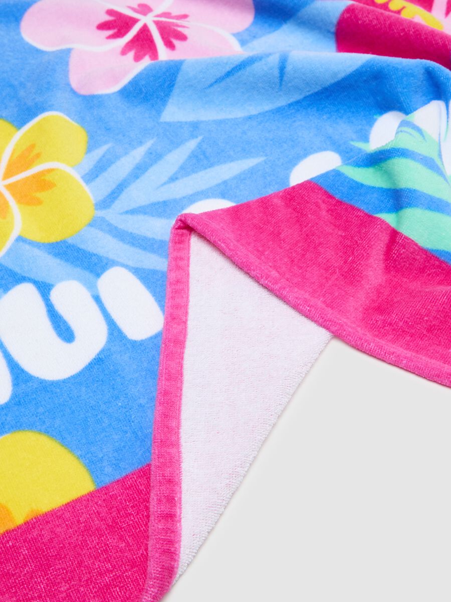 Cotton Beach Towel with Floral Design_2