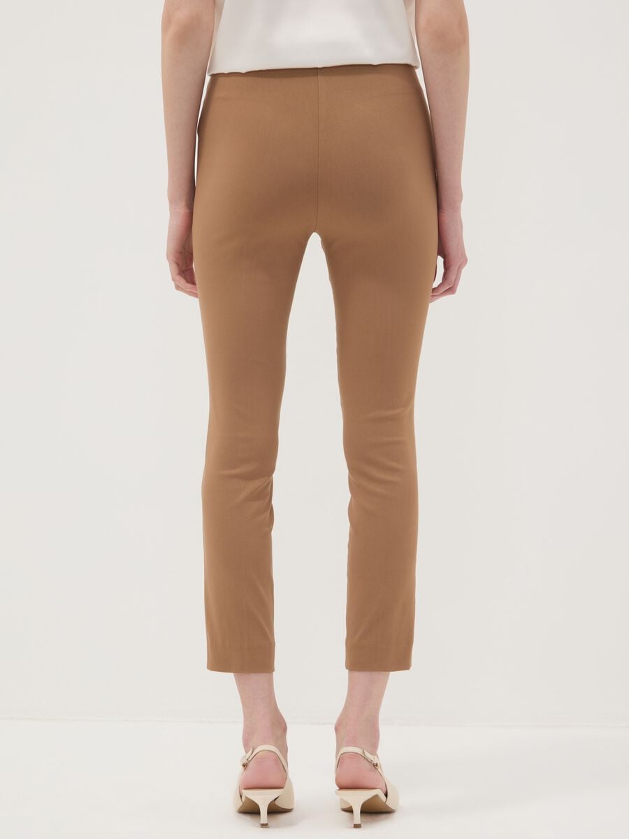 Leggings marroni in viscosa elasticizzato slim fit_2