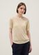 Beige viscose blend regular fit T-shirt with transparent accents_1