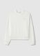 White crewneck sweatshirt in cotton blend regular fit with writing_4