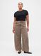 Brown wide-leg trousers in cotton and Lyocell_4
