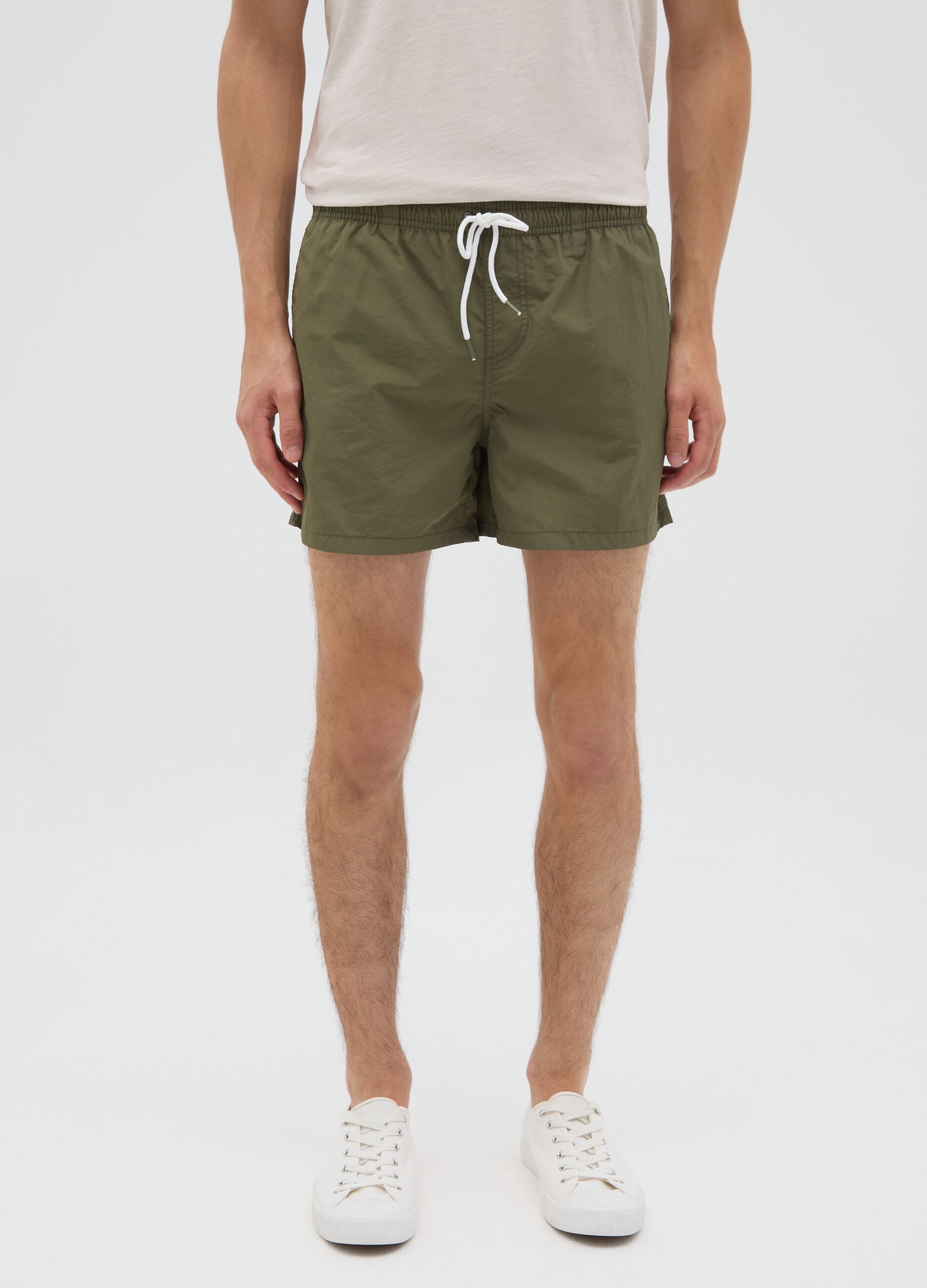 Men’s boxer shorts in green mixed fabric with regular fit