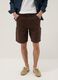 Brown pure cotton bermuda shorts_1