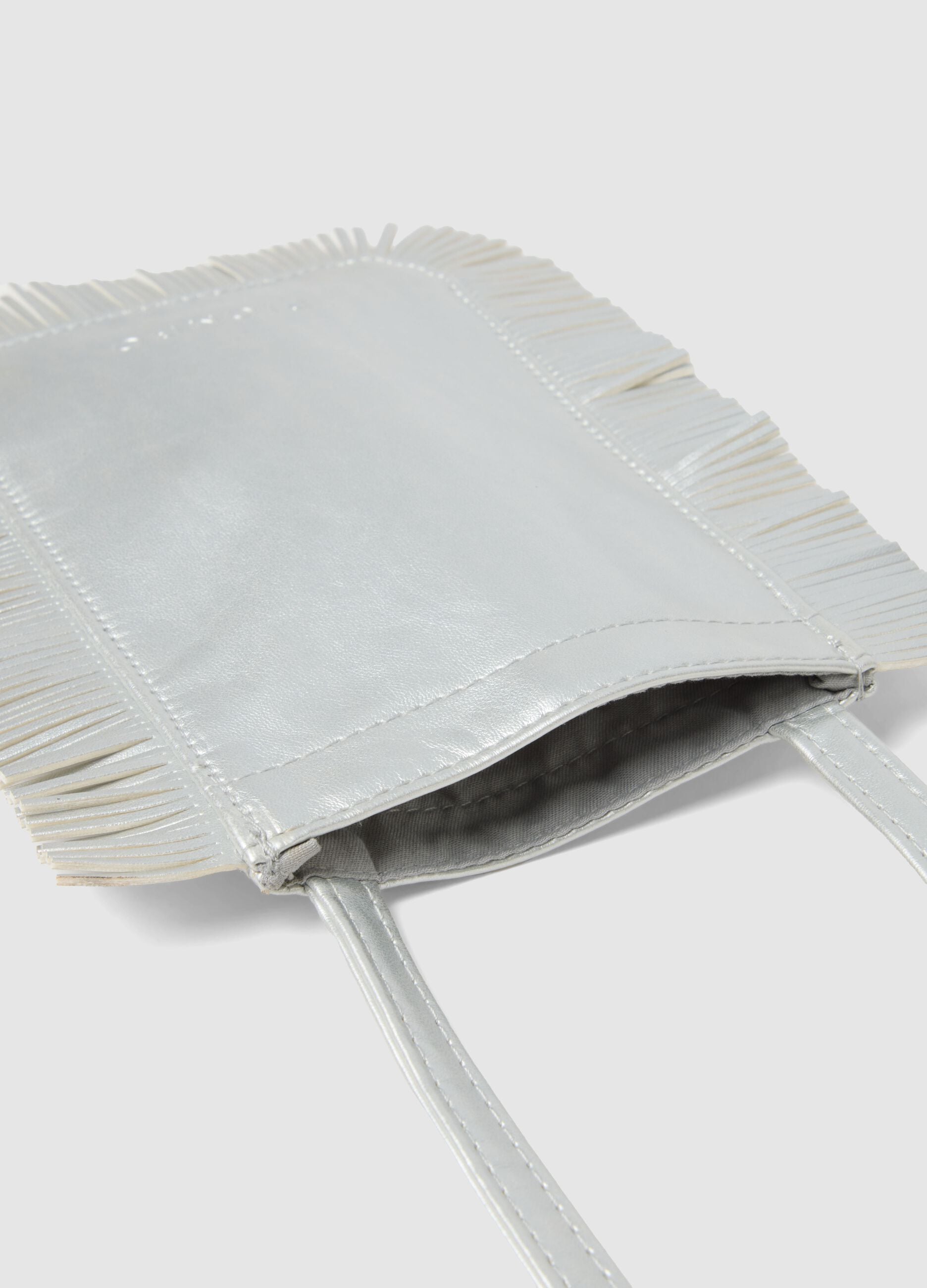 Silver fringe handbag for girls