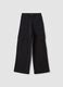 Pantaloni cargo neri culotte in puro cotone per ragazza_3