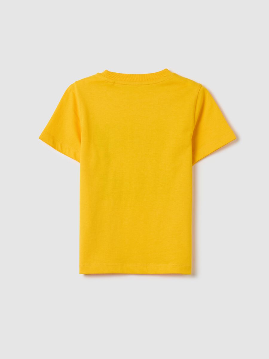 Yellow children's regular fit pure cotton t-shirt with print_1