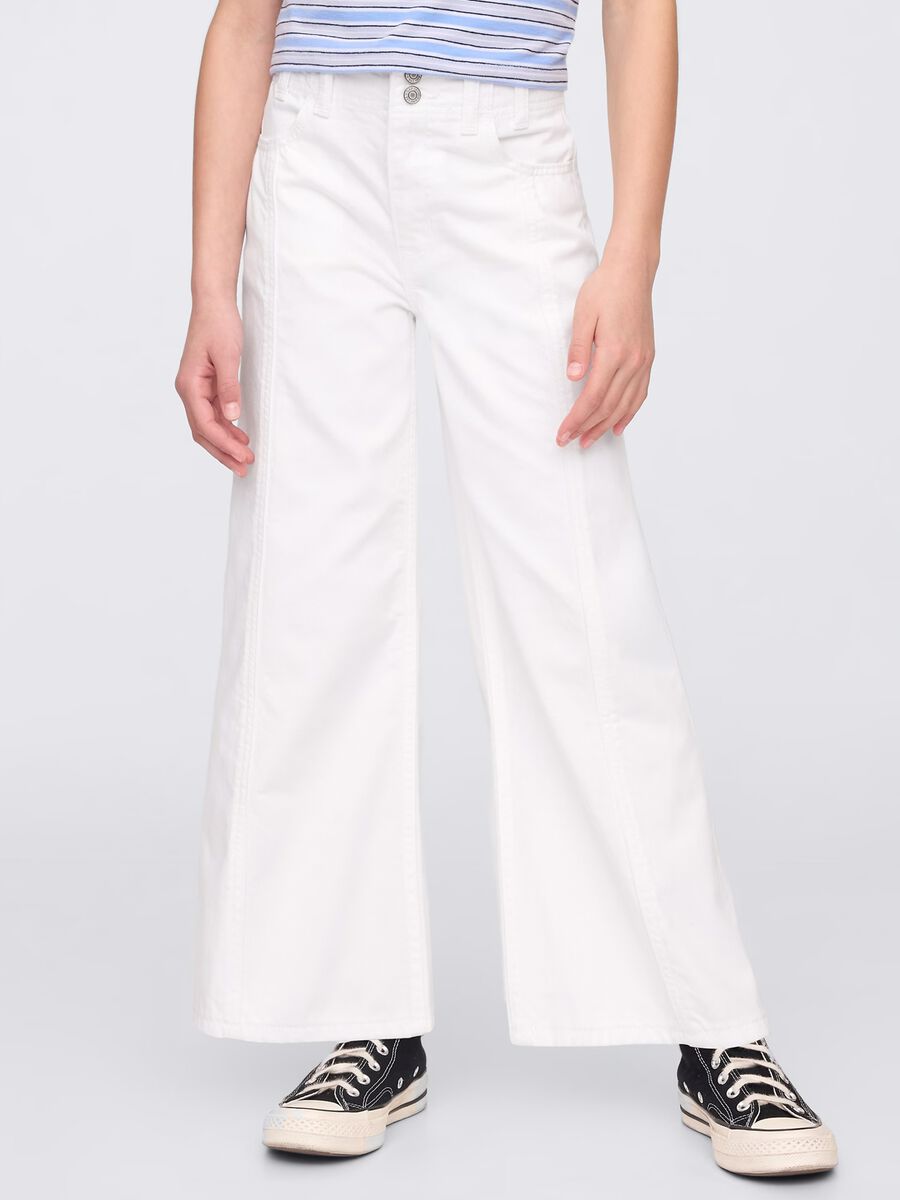 Pantaloni in denim a gamba larga_1