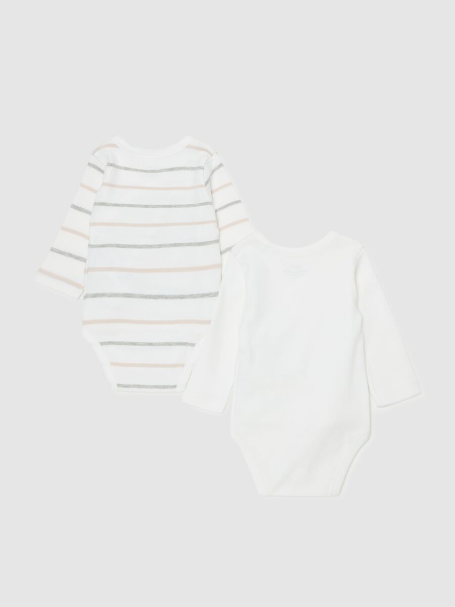 Two-pack organic cotton bodysuits with print_1