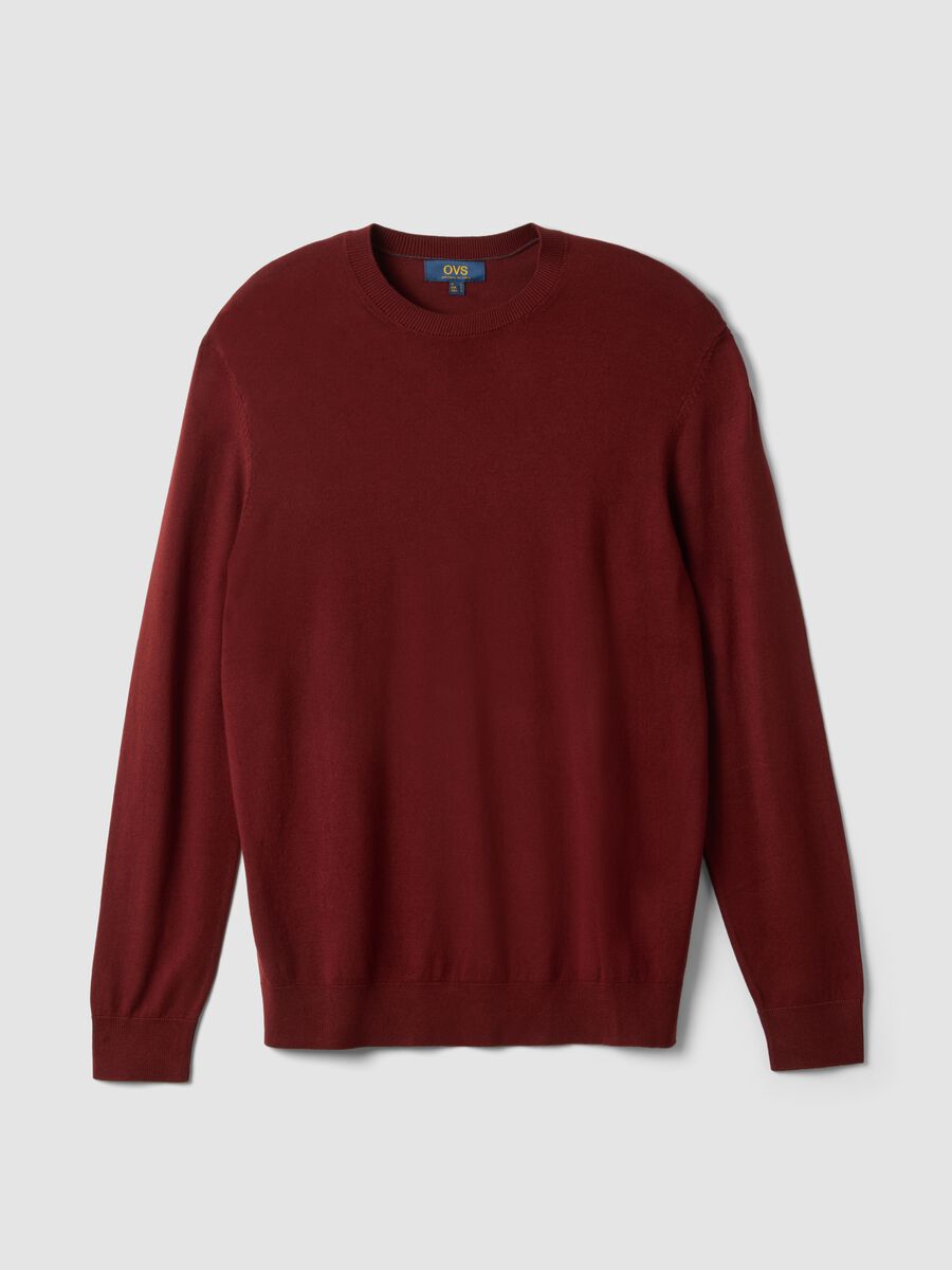 Maglia girocollo rossa in misto viscosa regular fit_0