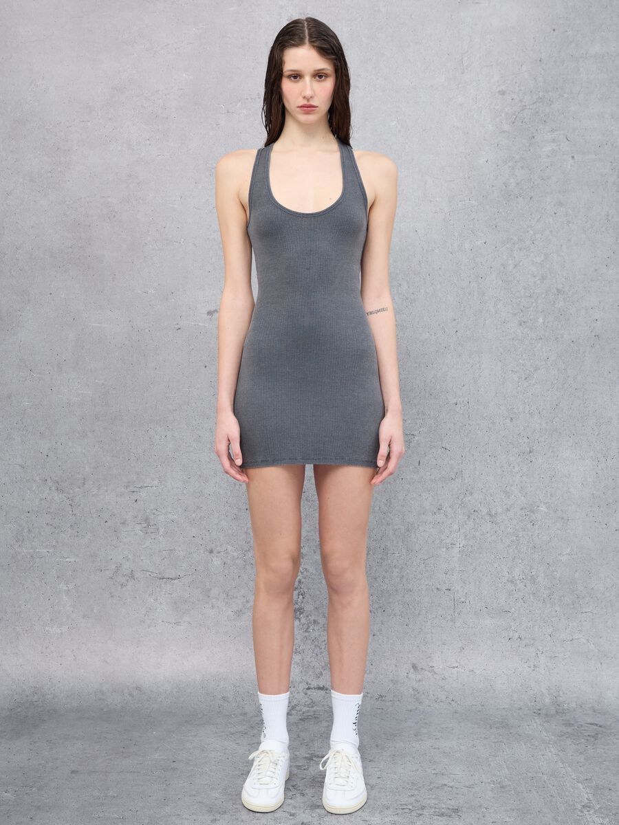 Backless Mini Dress Vintage Grey_1