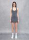 Backless Vintage Grey Mini Dress _4