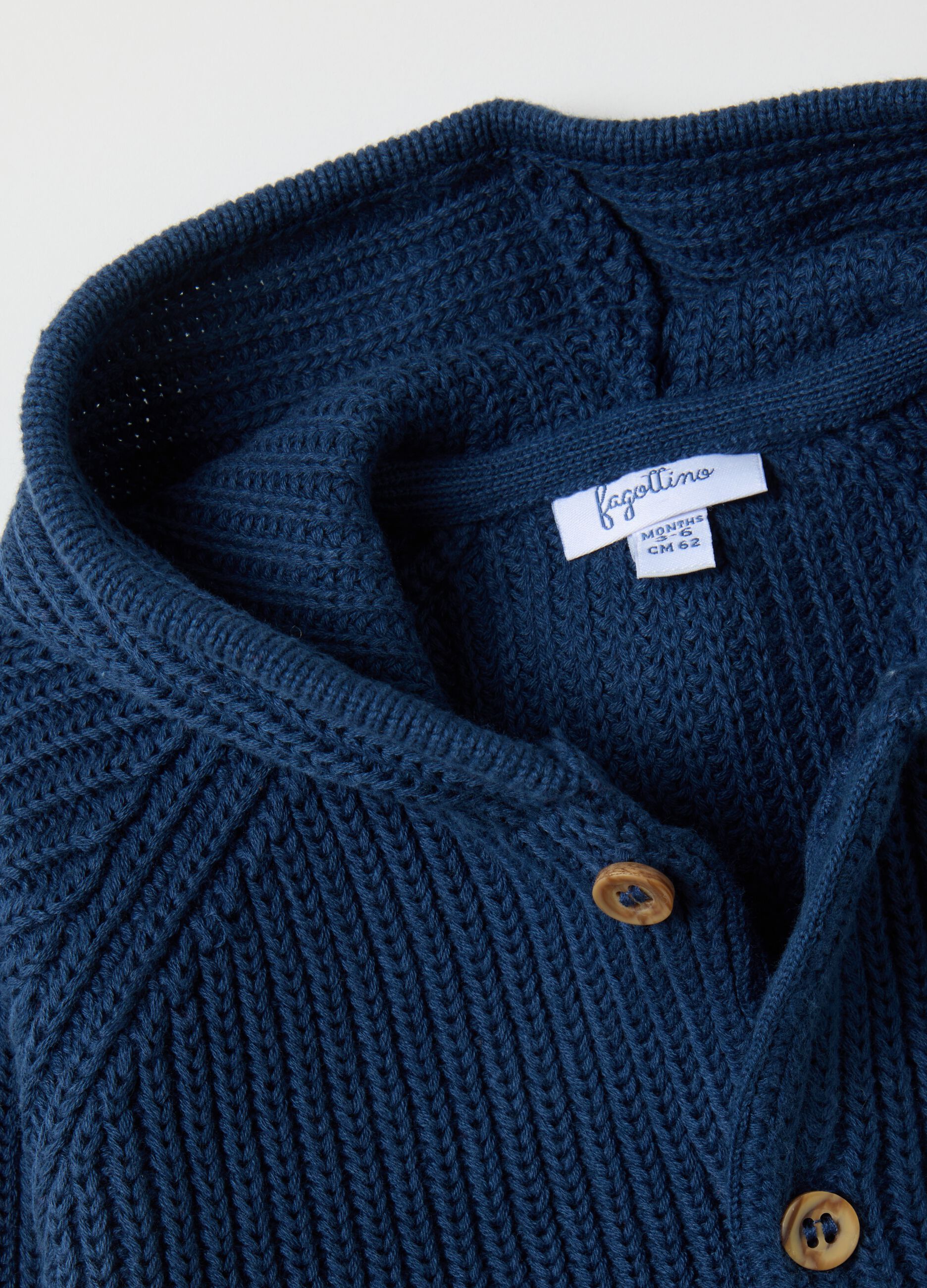 Golfino da neonato in puro cotone blu
