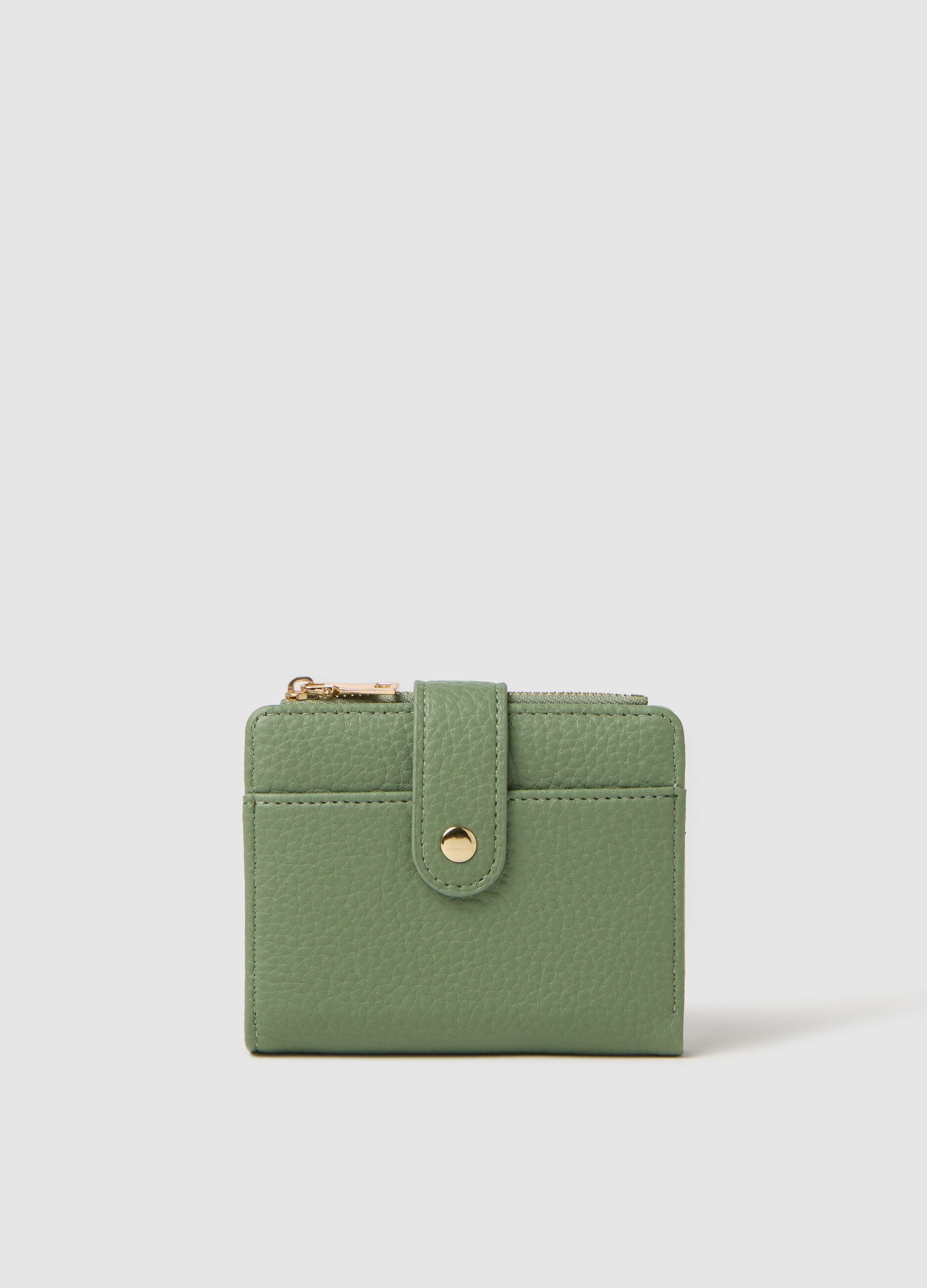 Green textured-effect wallet
