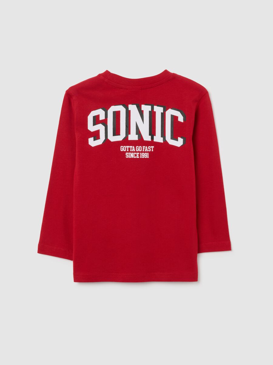 Children's red pure cotton T-shirt regular fit with Sonic print_1