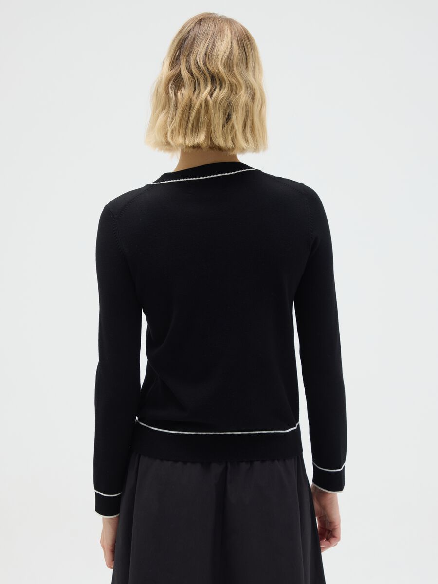 Multicolour Stretch Blend Jumper with Regular Fit_3