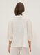 Short white pure cotton kaftan with V-neck_3
