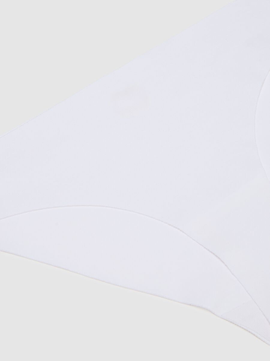 White Cotton Blend Regular Fit Briefs_5