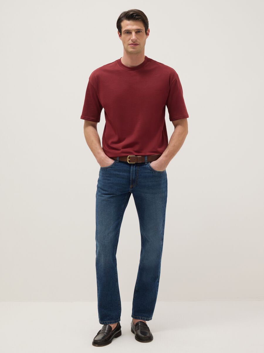 Red pure cotton relaxed fit T-shirt_1