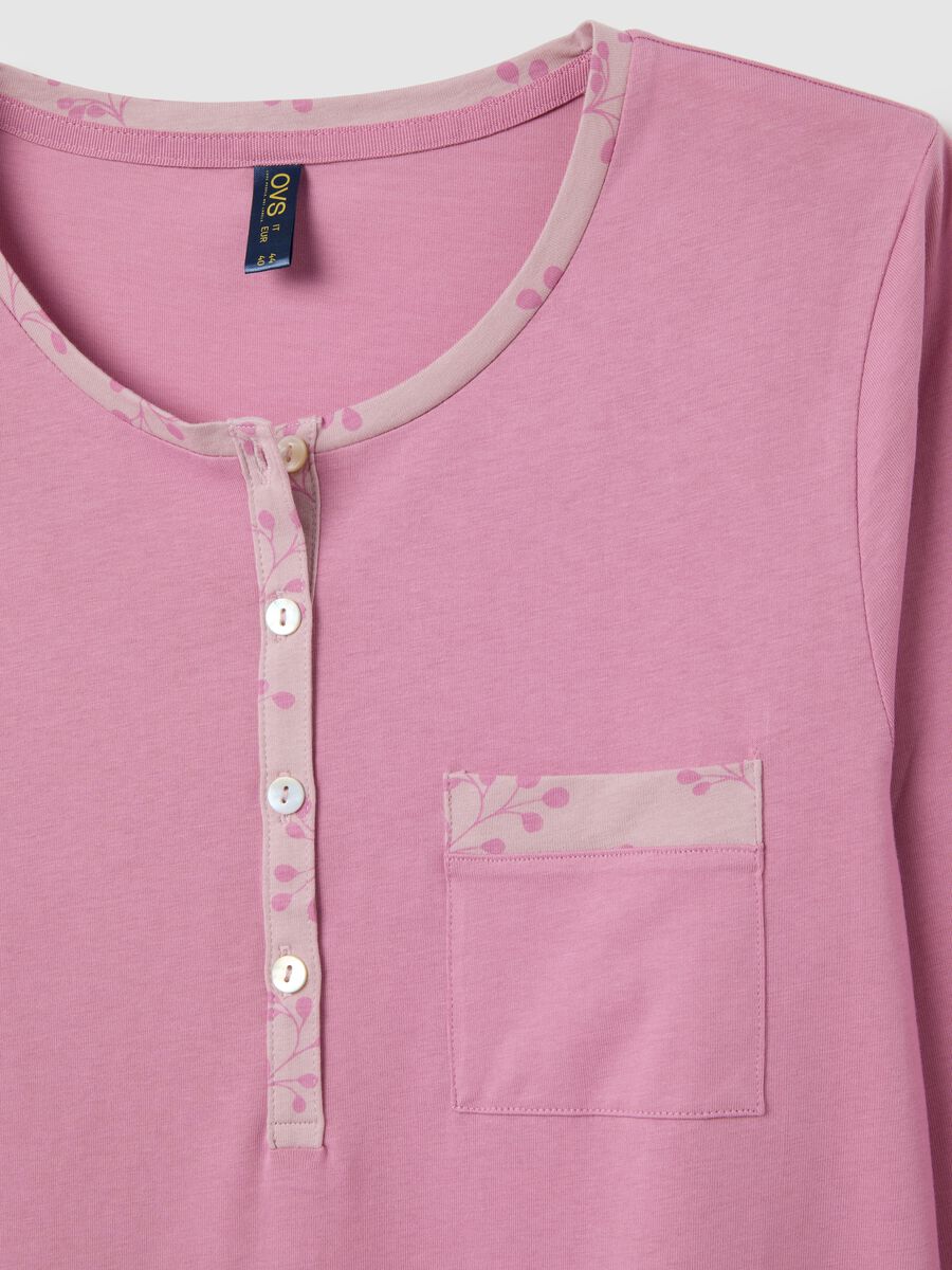 Camicia da notte rosa in cotone_1