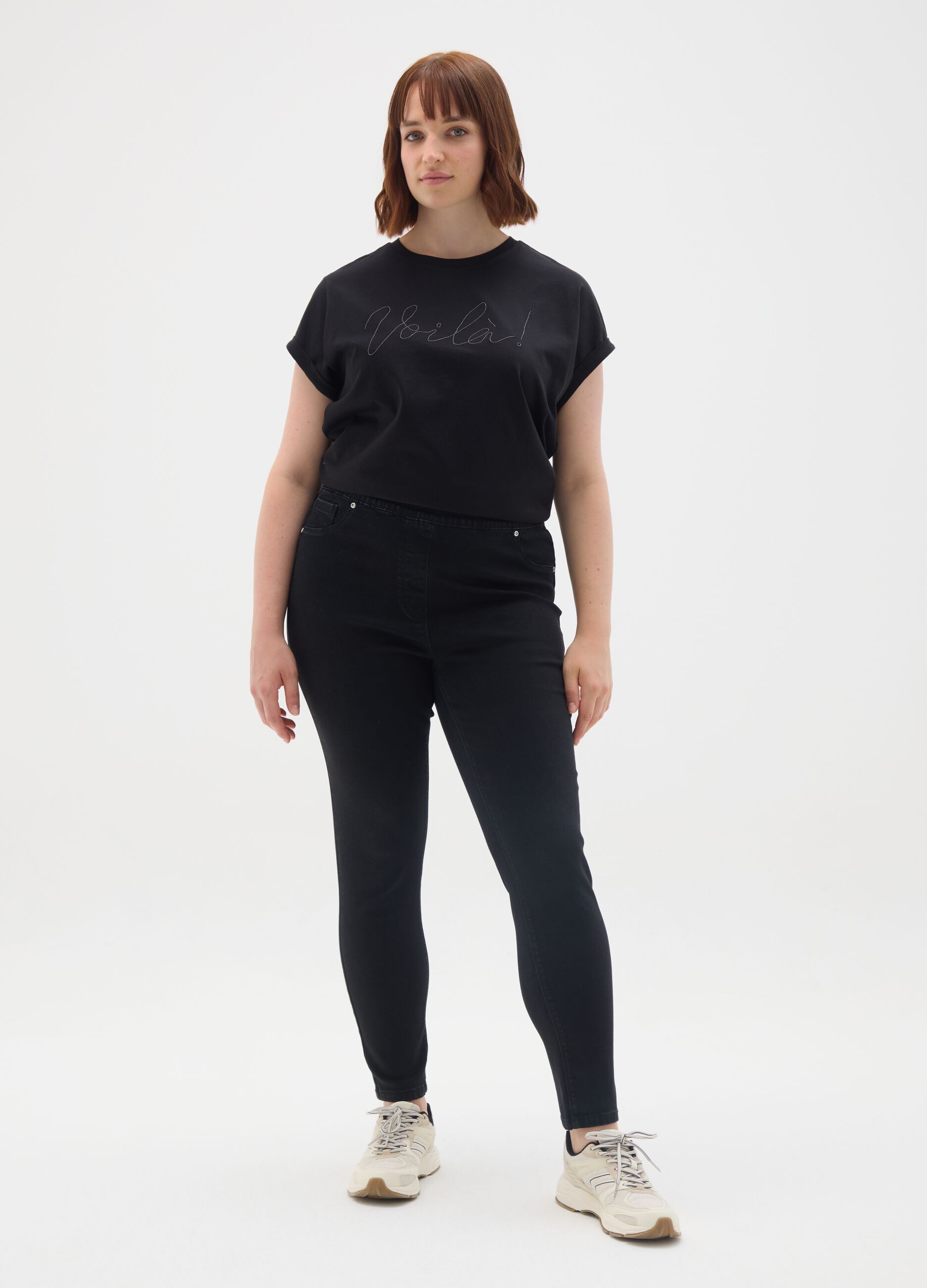 Black pure cotton regular fit T-shirt