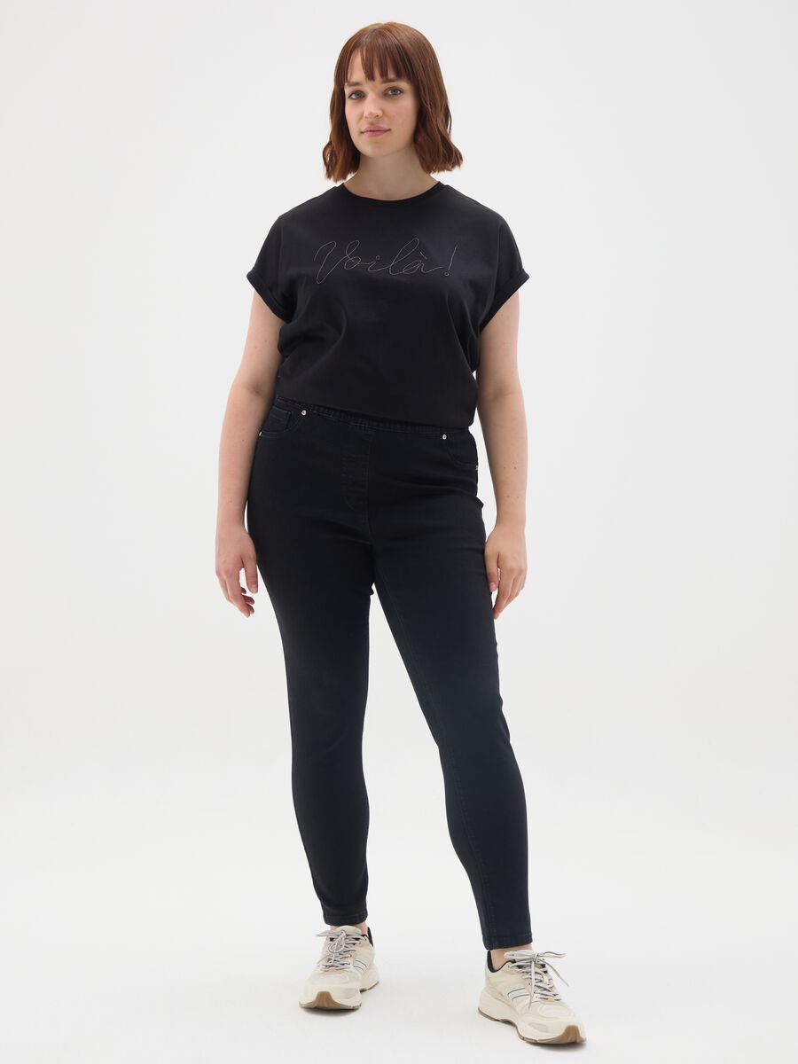 Black pure cotton regular fit T-shirt_1