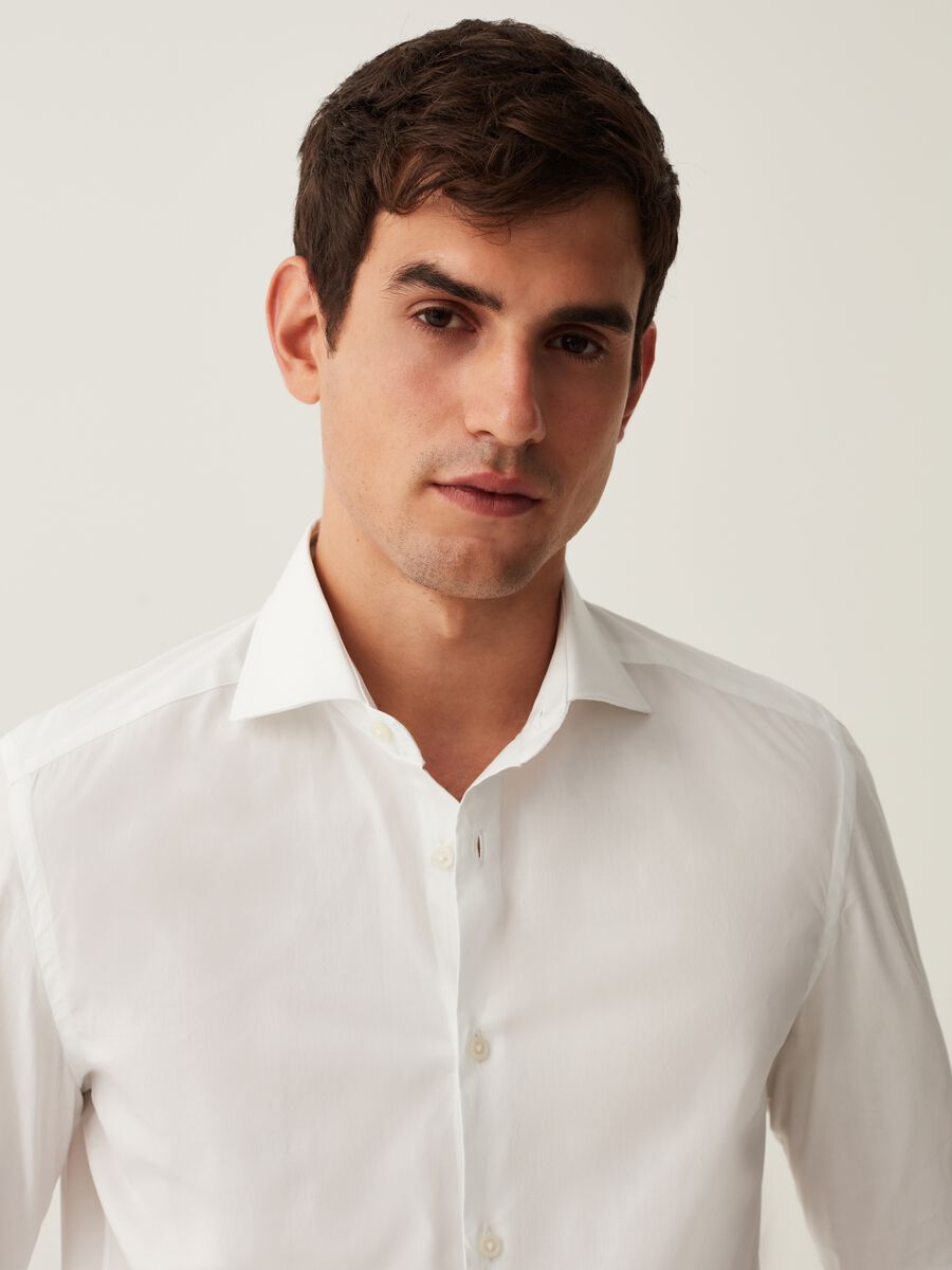 Camicia slim fit in cotone stretch_1
