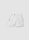 Girls&rsquo; white denim cargo shorts in stretch cotton, slim fit_0