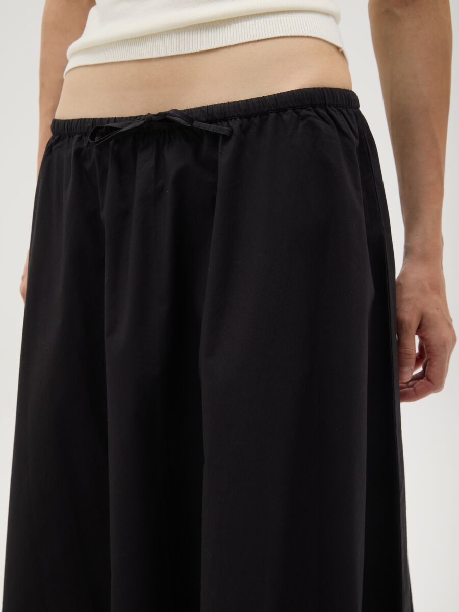 Women's long black skirt in pure cotton_2
