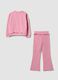 Pink cotton-blend Frozen printed jogging set for girls_1