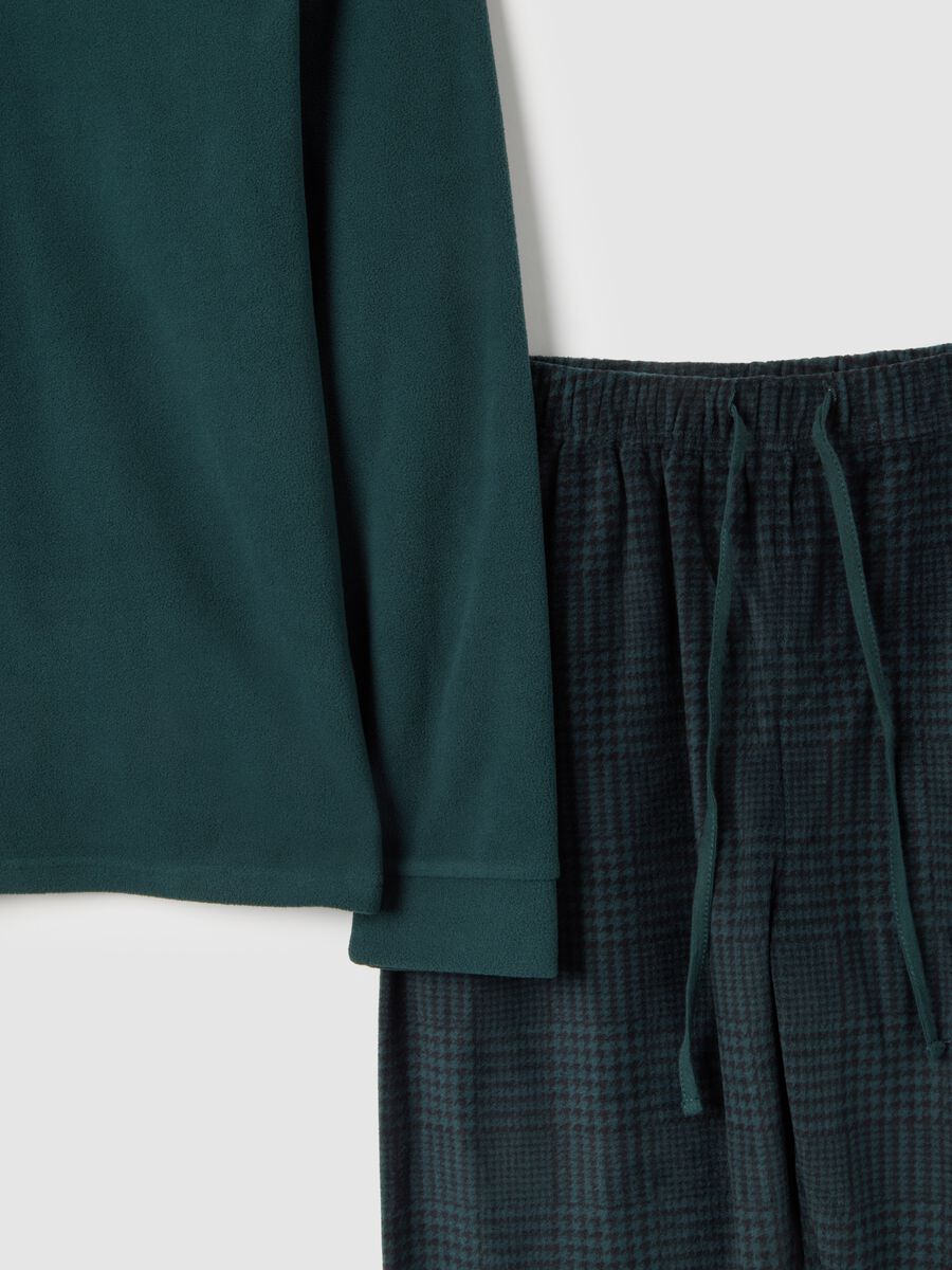 Regular Fit Green Fleece Pyjamas_5